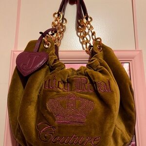 Authentic Vintage Juicy Couture Green and Purple Hobo Bag
